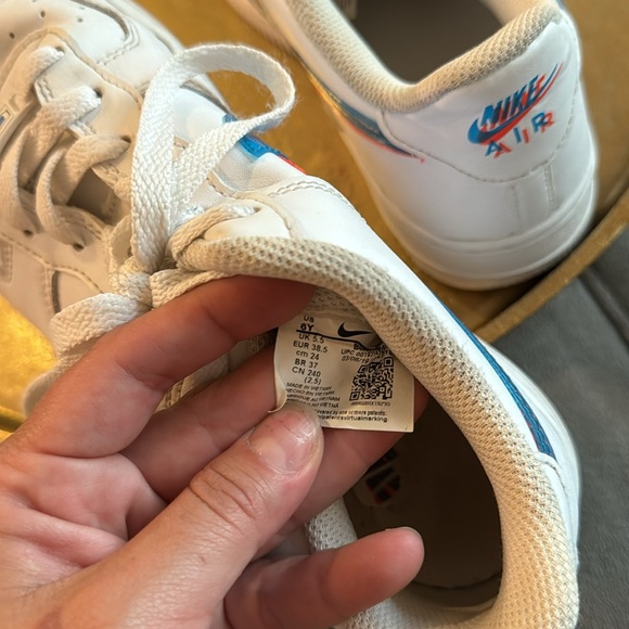 Nike Air Force 1 I Low LV8 KSA GS 3D Glasses White Blue Hero Crimson kids size 6 - Picture 7 of 7
